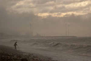 海岸和风力涡轮机
